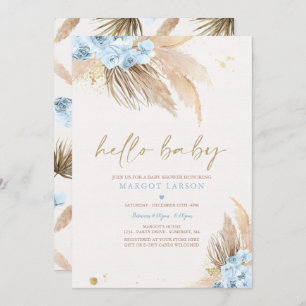 Pampas Grass Bohemian Tropical Desert Baby Shower Invitation