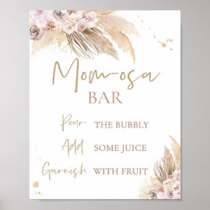 Pampas Grass Boho Baby Shower Decor Momosa Sign