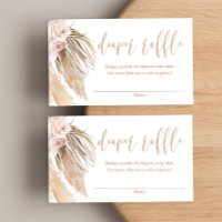 Pampas grass boho baby shower diaper raffle cards