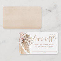 Pampas grass boho baby shower diaper raffle cards