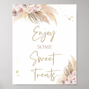 Pampas Grass Boho Baby Shower Favor Sign Decor