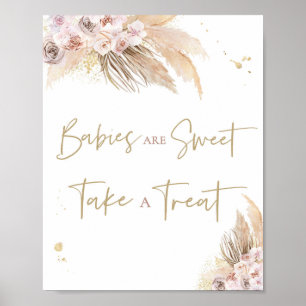 Pampas Grass Boho Baby Shower Favor Sign Decor