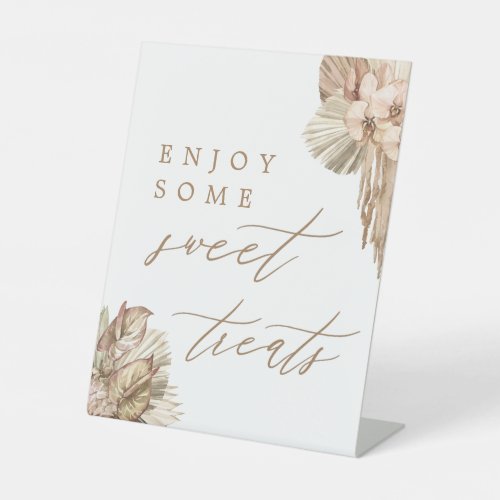 Pampas Grass Boho Baby Shower Favors Pedestal Sign