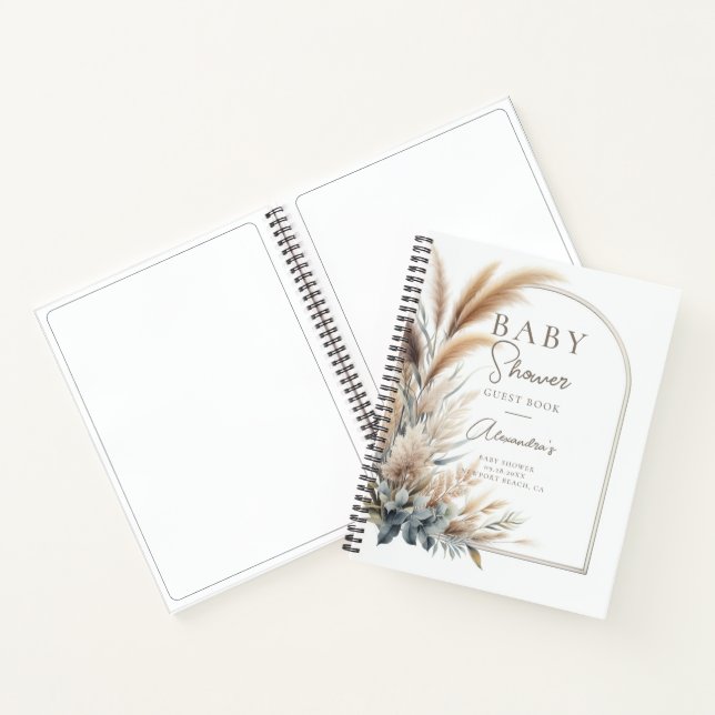 Pampas Grass Boho Baby Shower Guest Book (Inside)