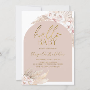 Pampas Grass Boho Baby Shower Invitation
