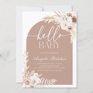 Pampas Grass Boho Baby Shower Invitation