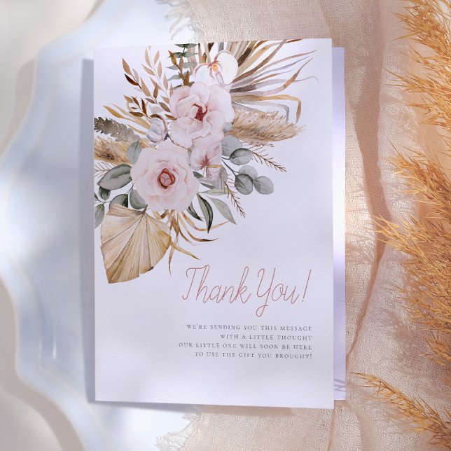 Pampas Grass Boho Baby Shower Thank You (Creator Uploaded)