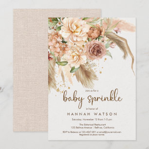 Pampas grass boho baby sprinkle bohemian desert invitation
