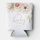 Pampas Grass Boho Bohemian Baby Shower Can Cooler at Zazzle
