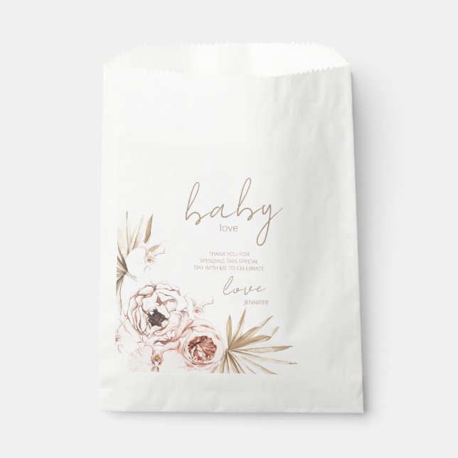 Pampas Grass Boho Bohemian Baby Shower Favor Bag (Front)