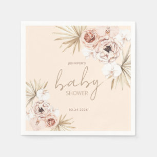 Pampas Grass Boho Bohemian Baby Shower Napkins