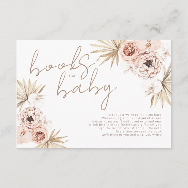 Pampas Grass Boho Bohemian Books for Baby Enclosur Enclosure Card (Front)