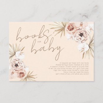 Pampas Grass Boho Bohemian Books For Baby Enclosure Card by antiquechandelier at Zazzle