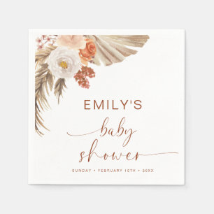 Pampas Grass Boho Bohemian Desert Baby Shower Napkins