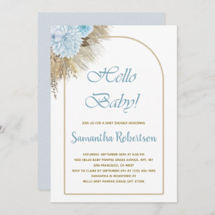 Pampas Grass Boho Boy Baby Shower  Invitation