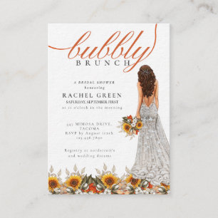 Pampas Grass  Boho Bridal Bubbly Brunch Enclosure Card