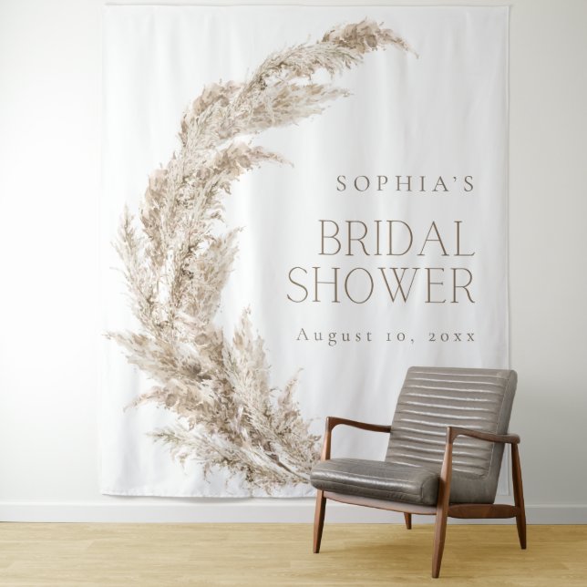 Pampas Grass Boho Bridal Shower Backdrop  (In Situ)