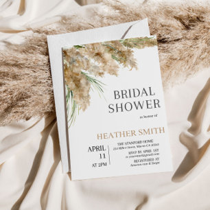 Pampas Grass Boho Bridal Shower Invitation