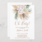 Pampas Grass Boho Chic Baby Shower Invitation (Front/Back)