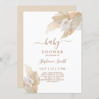 Pampas Grass Boho Chic Baby Shower Invitation