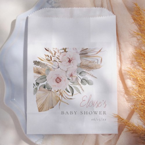 Pampas Grass Boho Desert Girl Baby Shower Favor Bag