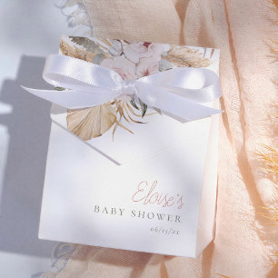 Pampas Grass Boho Desert Girl Baby Shower Favor Boxes
