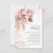 Pampas Grass Boho Dried Flowers Girl Baby Shower Invitation (Front)