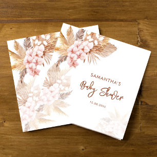 Pampas Grass Boho Girl Baby Shower Napkins