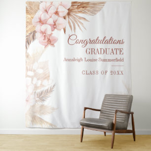 Pampas Grass Boho Graduation Booth Backdrop