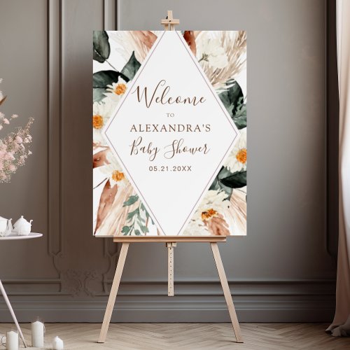 Pampas Grass Boho Greenery Baby Shower Foam Board