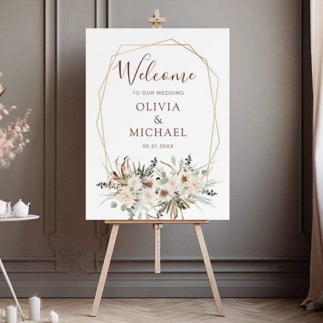 Pampas Grass Boho Greenery Wedding Foam Board (Creator Uploaded)