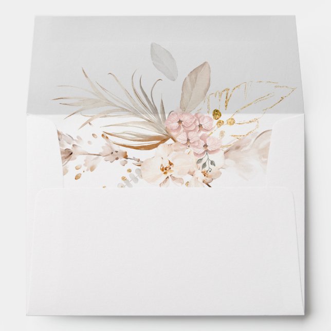 Pampas Grass Boho Lined  Envelope (Back (Bottom))