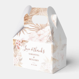 Pampas Grass Boho Love and Thanks Wedding Favor Boxes