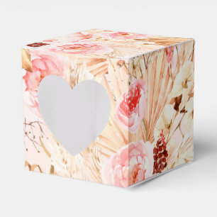 Pampas Grass boho pink floral baby shower Favor Boxes