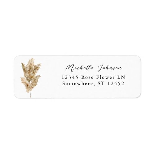 Pampas Grass Boho Return Address Label