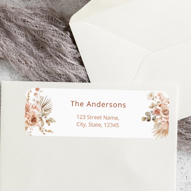 Pampas Grass Boho Return Address Label (Creator Uploaded)