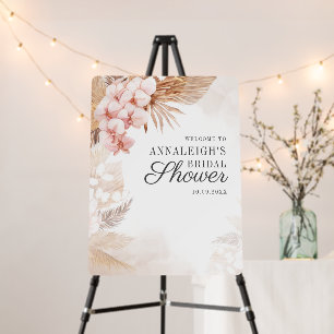 Pampas Grass Boho Terracotta Bridal Shower Welcome Foam Board