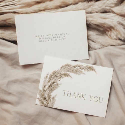 Pampas Grass Boho Thank You Card