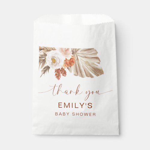 Pampas Grass Boho Thank You Desert Baby Shower Favor Bag