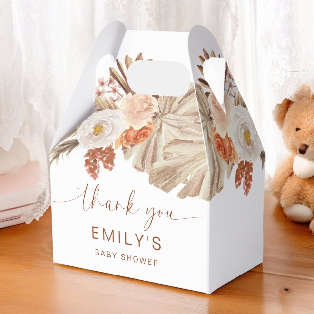 Pampas Grass Boho Thank You Desert Baby Shower Favor Boxes (Creator Uploaded)