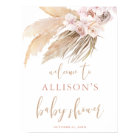 Pampas grass boho theme baby shower welcome sign
