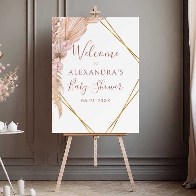 Pampas Grass Boho Tropical Baby Shower Foam Board (Creator Uploaded)