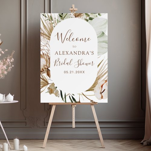 Pampas Grass Boho Tropical Bridal Shower Foam Boar Foam Board