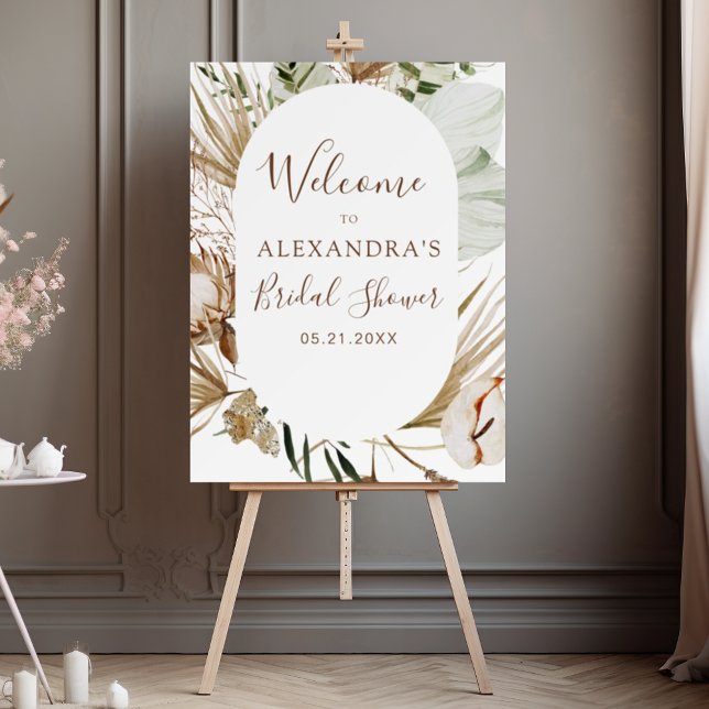 Pampas Grass Boho Tropical Bridal Shower Foam Boar Foam Board (Creator Uploaded)