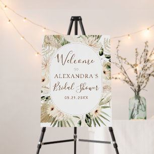 Pampas Grass Boho Tropical Bridal Shower Foam Board