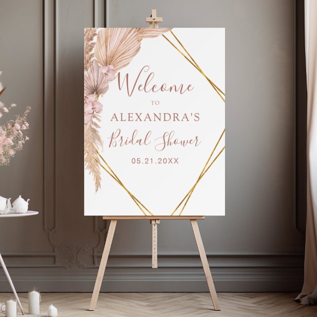 Pampas Grass Boho Tropical Bridal Shower  Foam Board (Creator Uploaded)