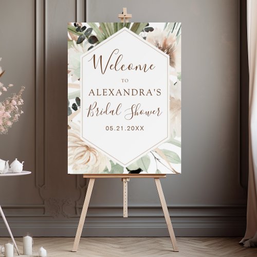 Pampas Grass Boho Tropical Bridal Shower Foam Board