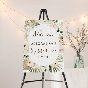 Pampas Grass Boho Tropical Bridal Shower Foam Board