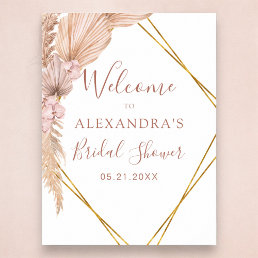 Pampas Grass Boho Tropical Bridal Shower  Poster