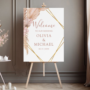 Pampas Grass Boho Tropical Wedding Foam Board